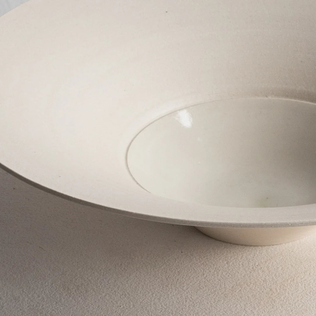 convex bowl bone white, inside detail