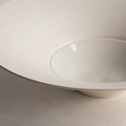 convex bowl bone white, inside detail