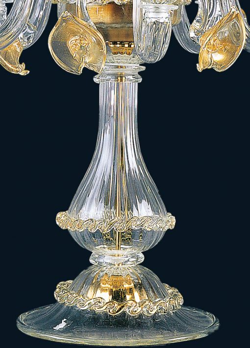 Crystal table lamp Murano glass Italian made down view