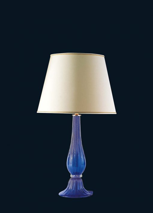 Elegant Murano glass table lamp, blue body