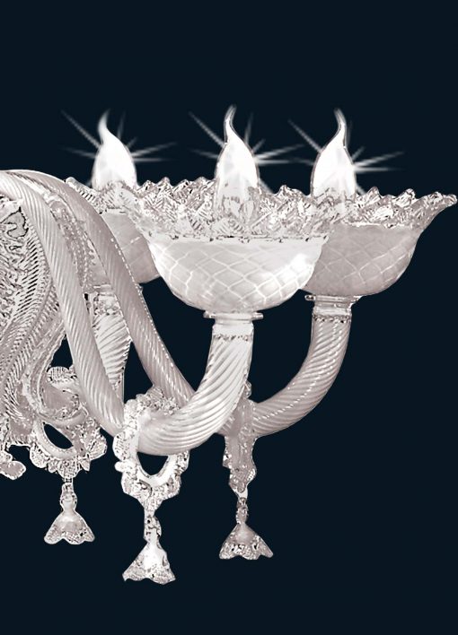 Elegant Murano venetian chandelier arm detal 