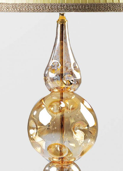 Elegant gold Murano glass table lamp body detail