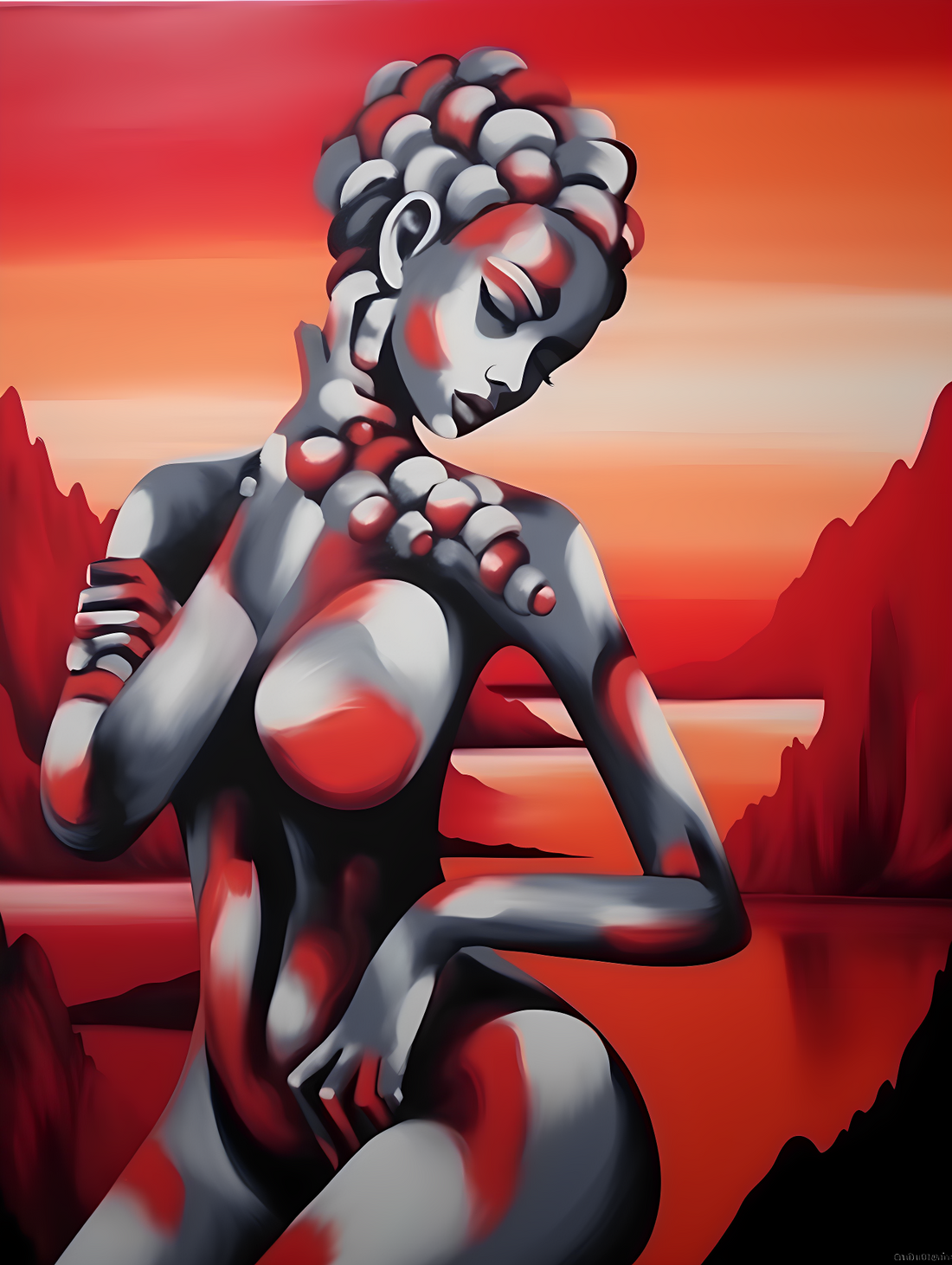 The poster shows a node girl with red effect.