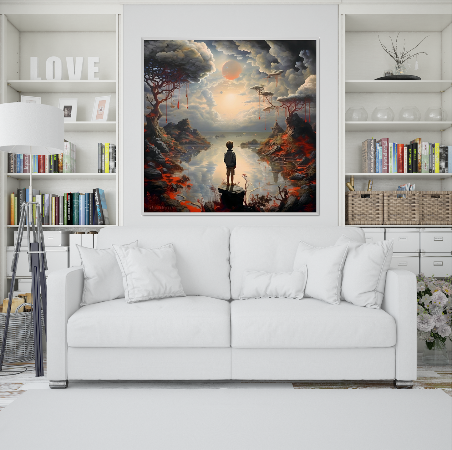 room young white design wall art