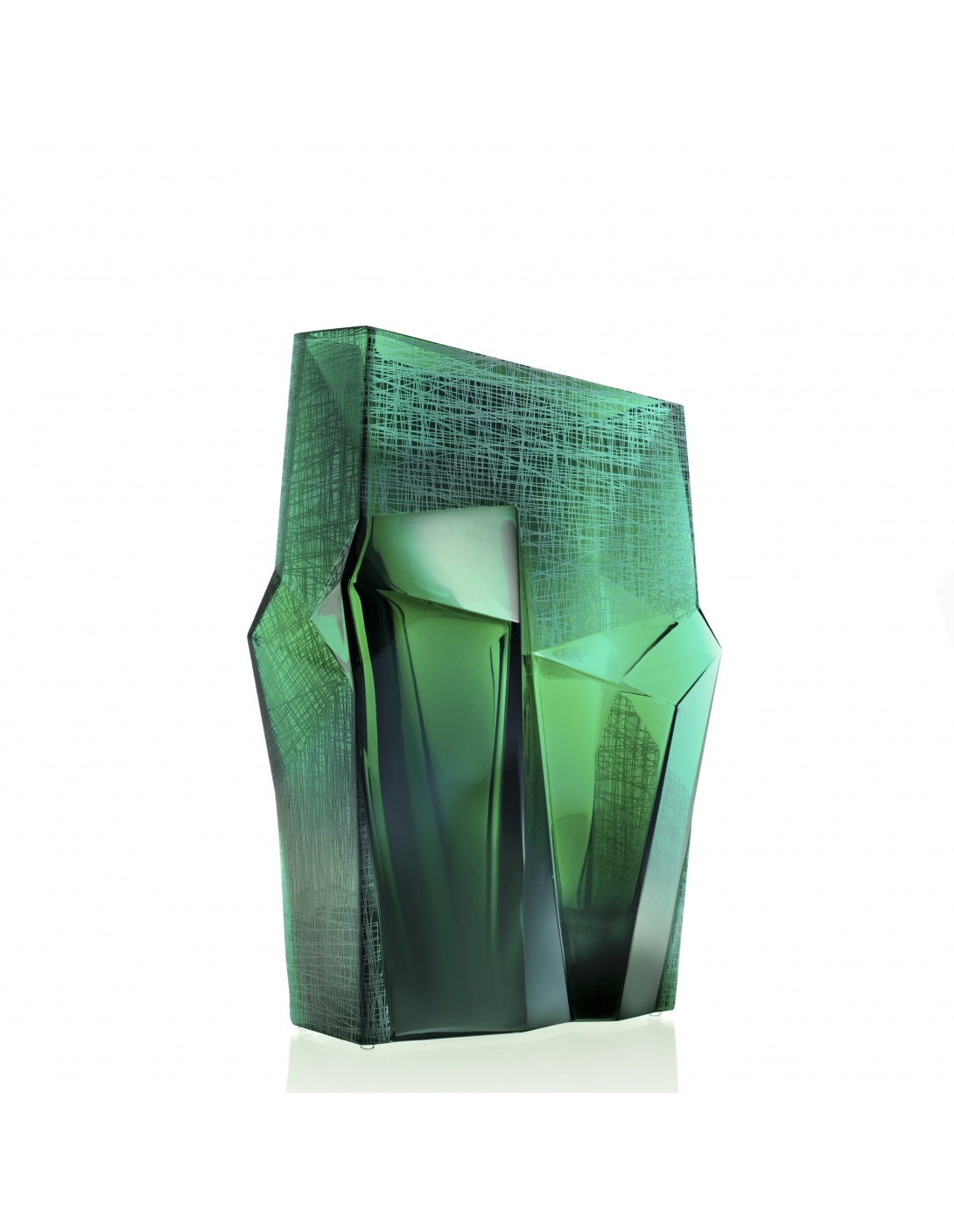 vase metropolis trasparente limited edition, green handmade Italy