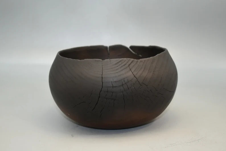 Wooden handmade bowl black color